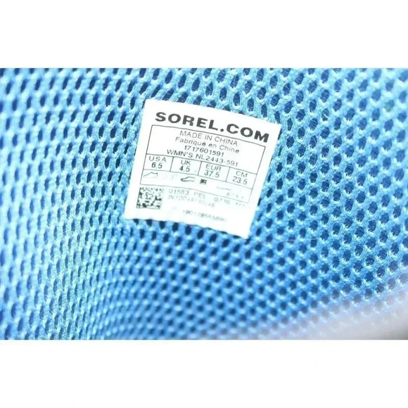 Nice! Sorel Joan Rain Gloss Short Boots! Waterproof Blue Women's Size 6.5 - Picture 9 of 9